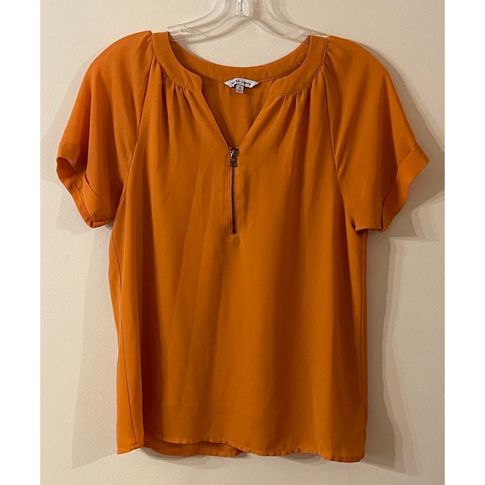 Vibrant Mustard Zip-Up Blouse